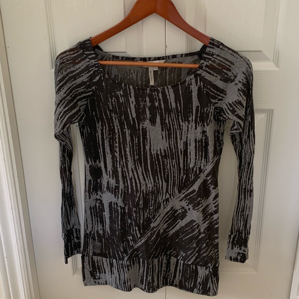 BCBGeneration Grey semi transparent top